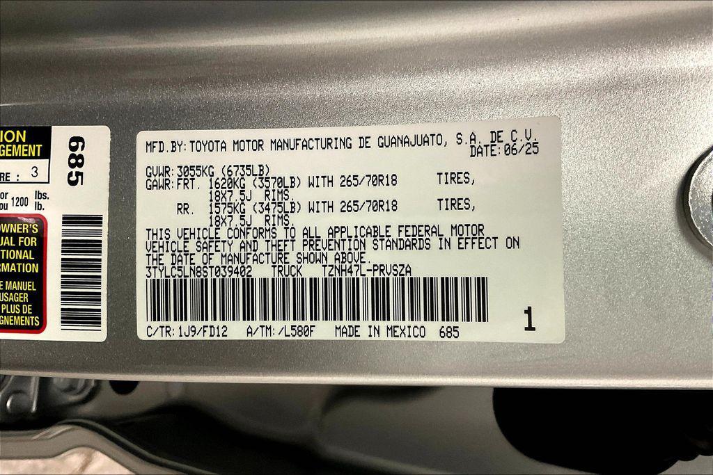 new 2025 Toyota Tacoma car, priced at $50,987