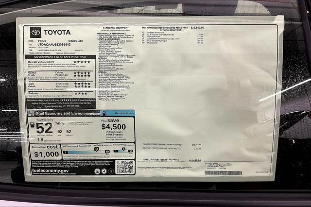 new 2025 Toyota Prius car, priced at $34,710