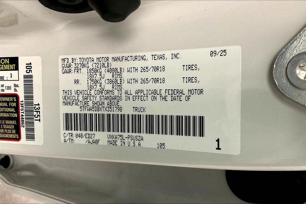 new 2026 Toyota Tundra car, priced at $58,678