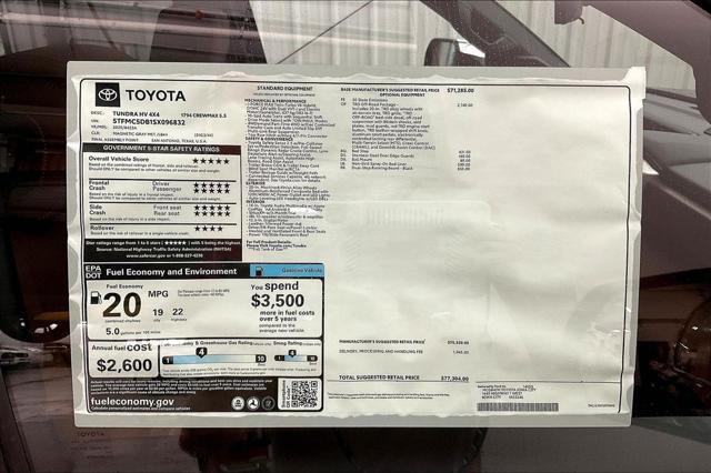 new 2025 Toyota Tundra Hybrid car, priced at $70,494