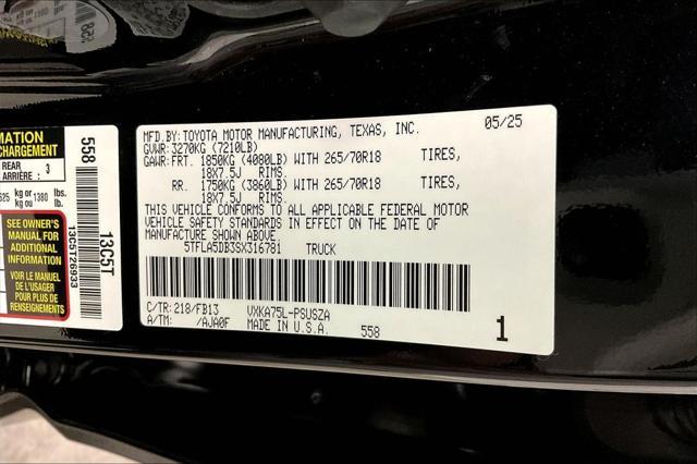 new 2025 Toyota Tundra car, priced at $51,987