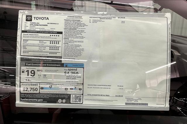 new 2025 Toyota Tundra car, priced at $47,497