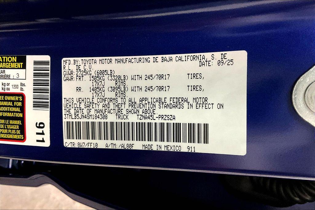 new 2025 Toyota Tacoma car, priced at $44,422