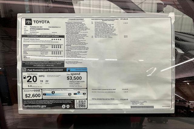new 2025 Toyota Tundra Hybrid car, priced at $69,970