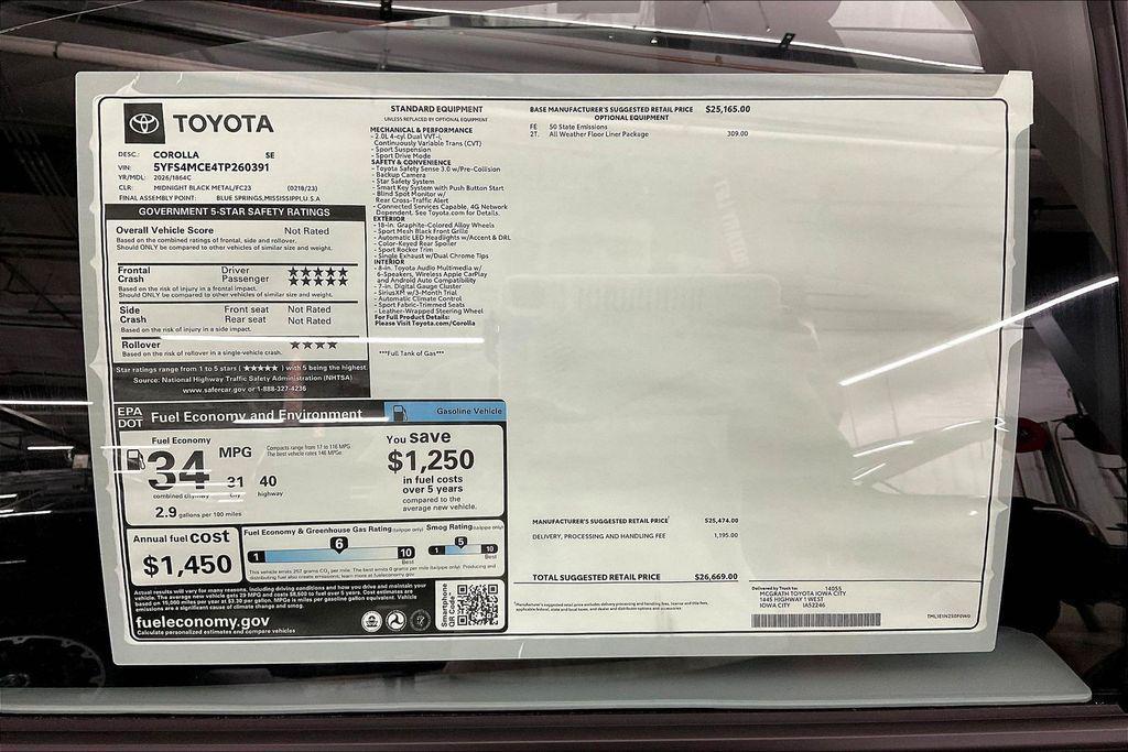 new 2026 Toyota Corolla car, priced at $26,669