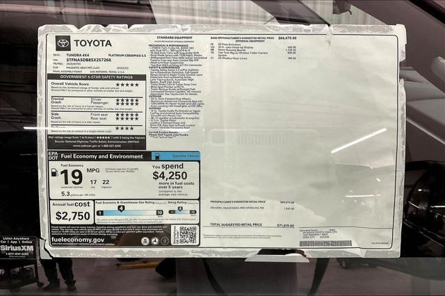 new 2025 Toyota Tundra car, priced at $63,984