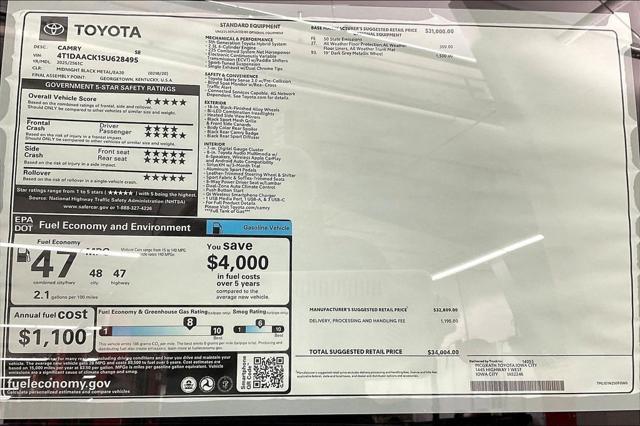 new 2025 Toyota Camry car, priced at $33,594
