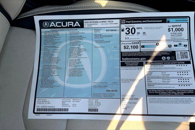 new 2025 Acura Integra car, priced at $39,195