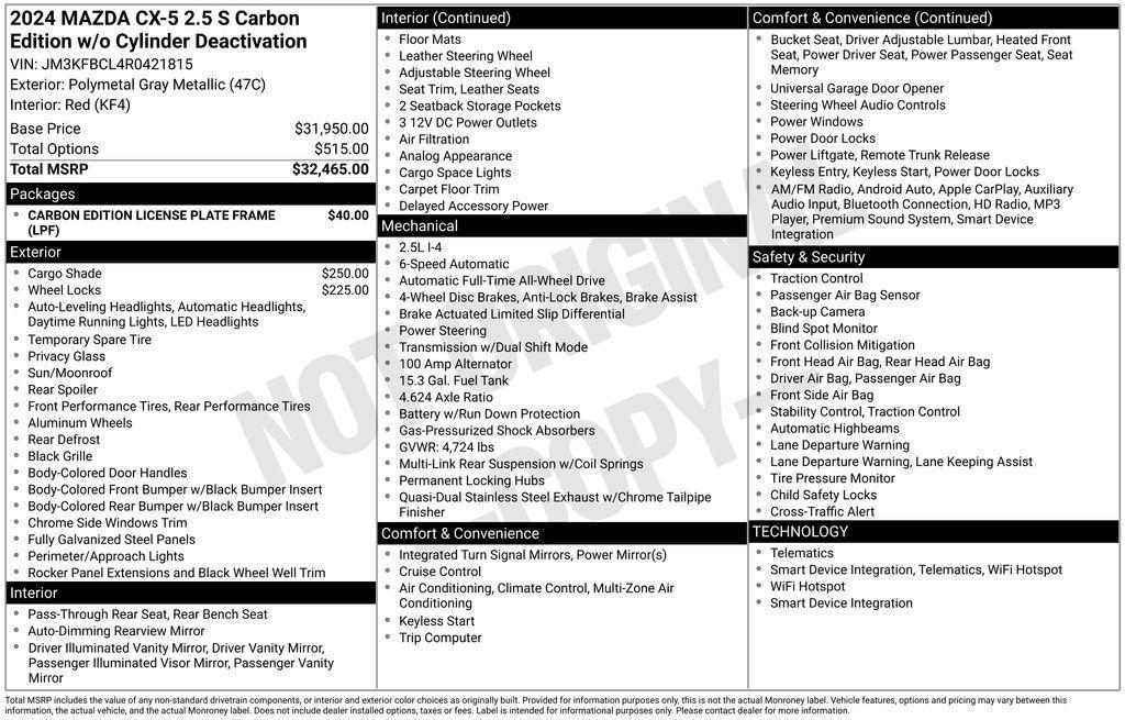 used 2024 Mazda CX-5 car, priced at $28,400