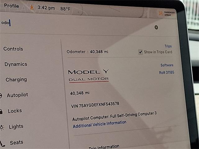 used 2022 Tesla Model Y car, priced at $30,102
