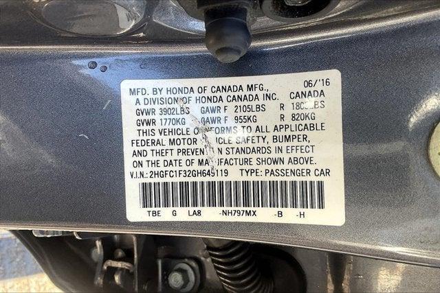 used 2016 Honda Civic car, priced at $19,555