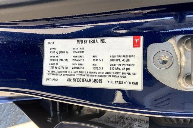 used 2018 Tesla Model 3 car, priced at $23,712