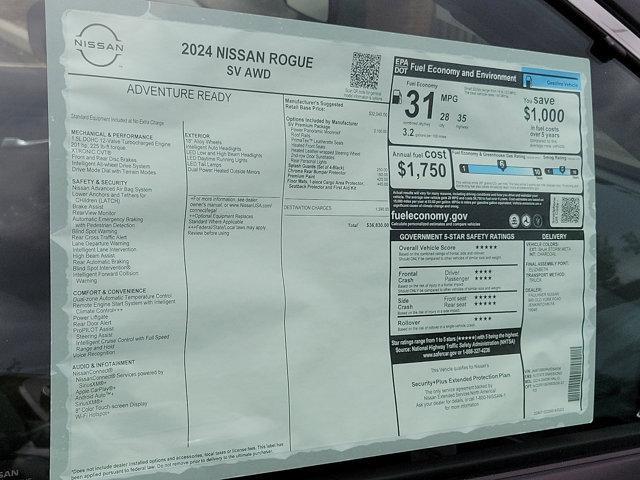 new 2024 Nissan Rogue car, priced at $35,107