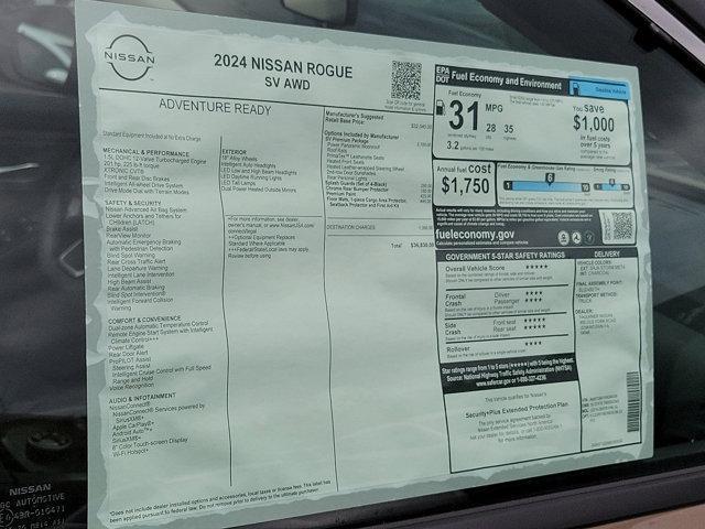 new 2024 Nissan Rogue car, priced at $35,107