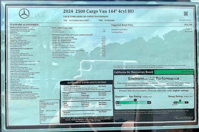 new 2024 Mercedes-Benz Sprinter 2500 car, priced at $61,720
