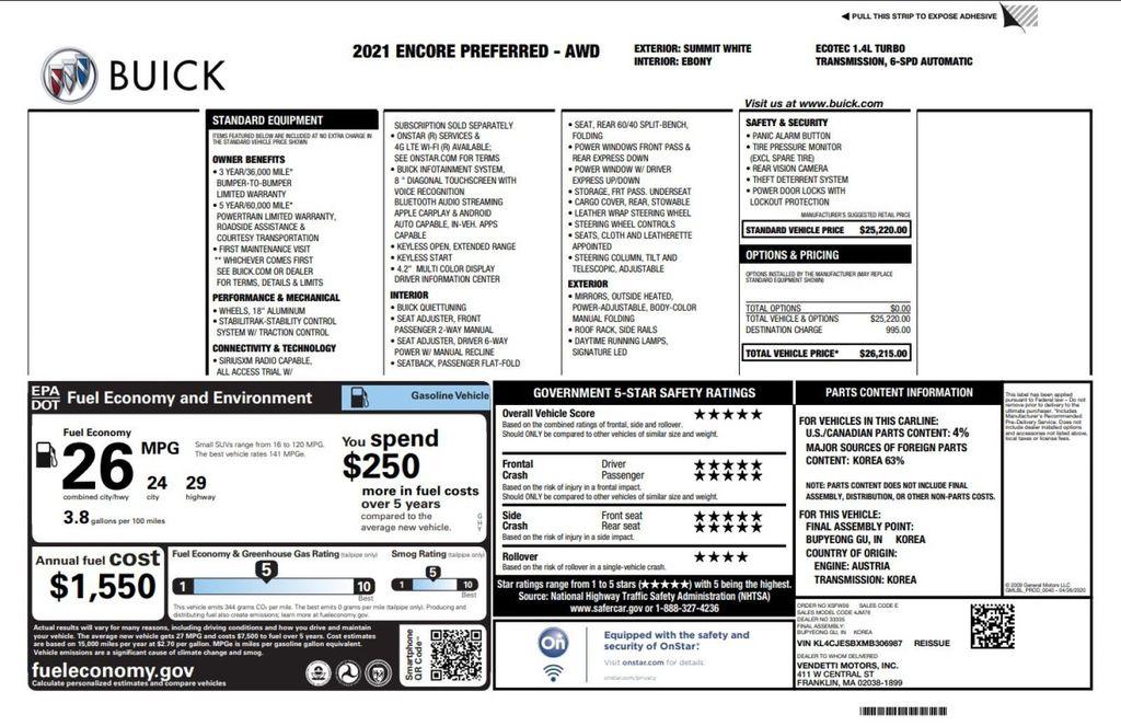 used 2021 Buick Encore car, priced at $22,999