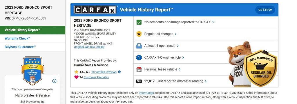 used 2023 Ford Bronco Sport car, priced at $29,997