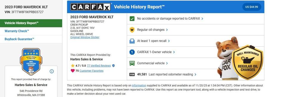 used 2023 Ford Maverick car, priced at $29,999
