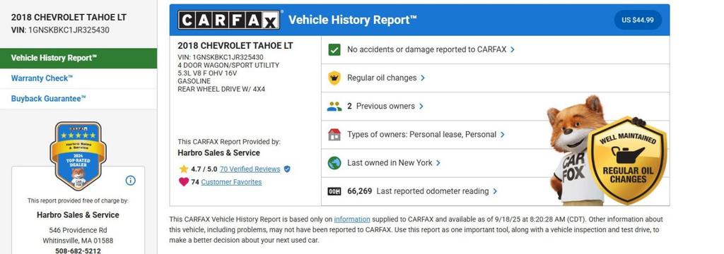 used 2018 Chevrolet Tahoe car, priced at $39,999