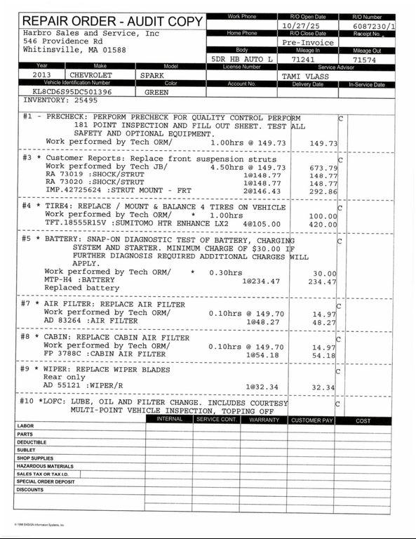 used 2013 Chevrolet Spark car, priced at $9,999