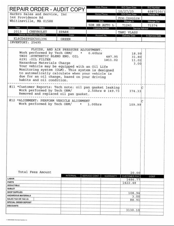 used 2013 Chevrolet Spark car, priced at $9,999