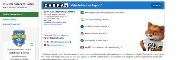 used 2019 Jeep Cherokee car, priced at $22,999
