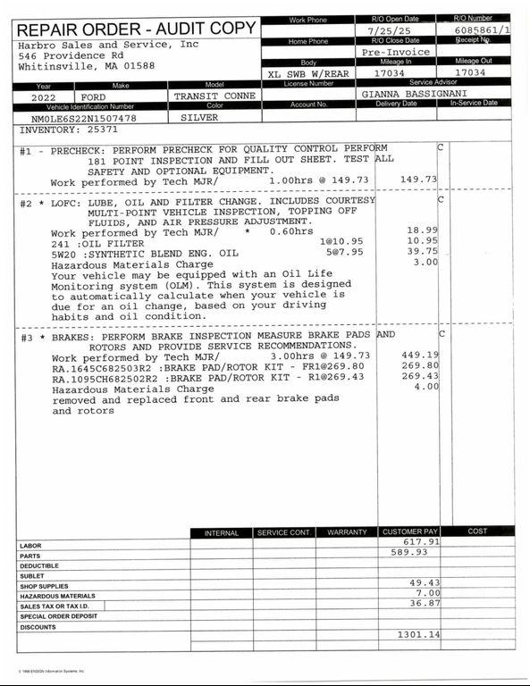 used 2022 Ford Transit Connect car, priced at $39,999