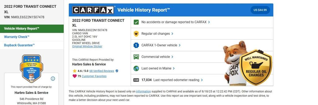 used 2022 Ford Transit Connect car, priced at $39,999