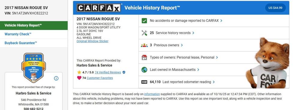 used 2017 Nissan Rogue car, priced at $18,999