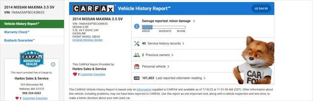 used 2014 Nissan Maxima car, priced at $13,999