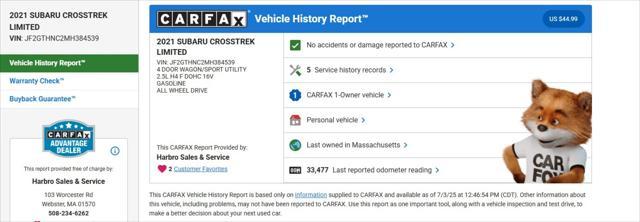 used 2021 Subaru Crosstrek car