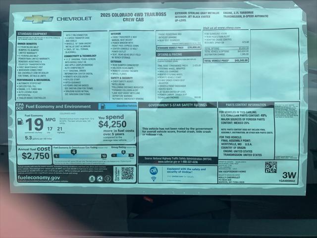 new 2025 Chevrolet Colorado car, priced at $41,913