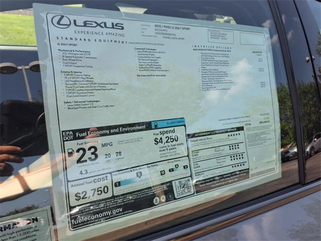 new 2025 Lexus IS 350 car, priced at $55,248