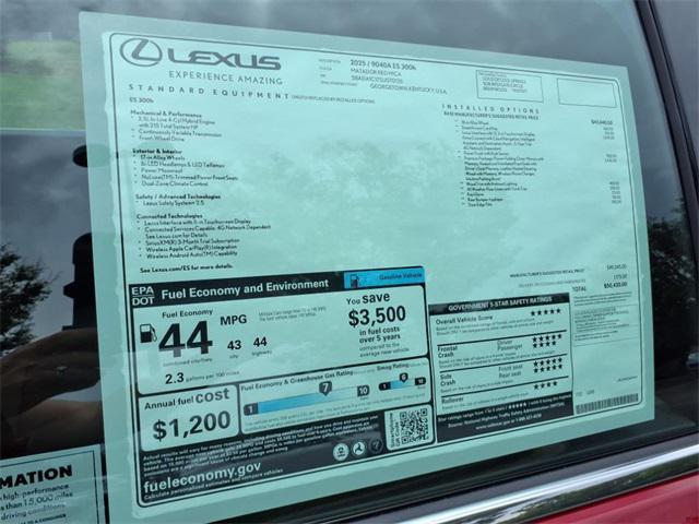 new 2025 Lexus ES 300h car, priced at $50,420