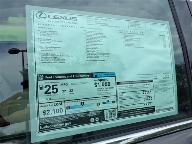 new 2025 Lexus ES 350 car, priced at $56,699