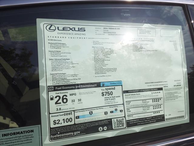 new 2024 Lexus ES 350 car, priced at $55,685