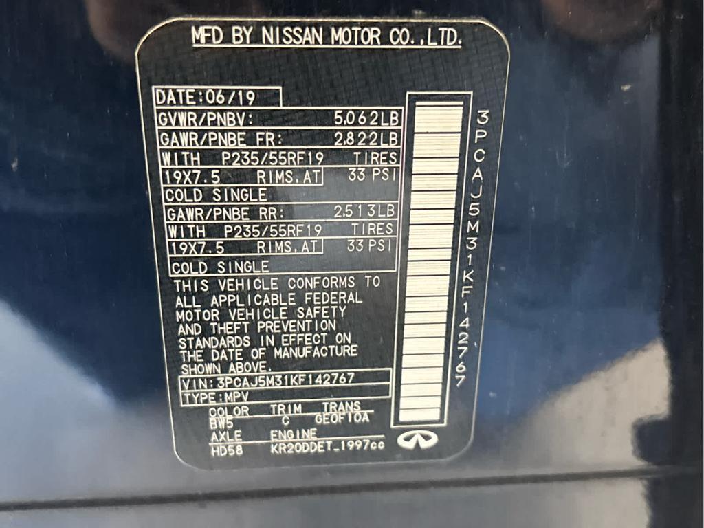 used 2019 INFINITI QX50 car, priced at $24,455