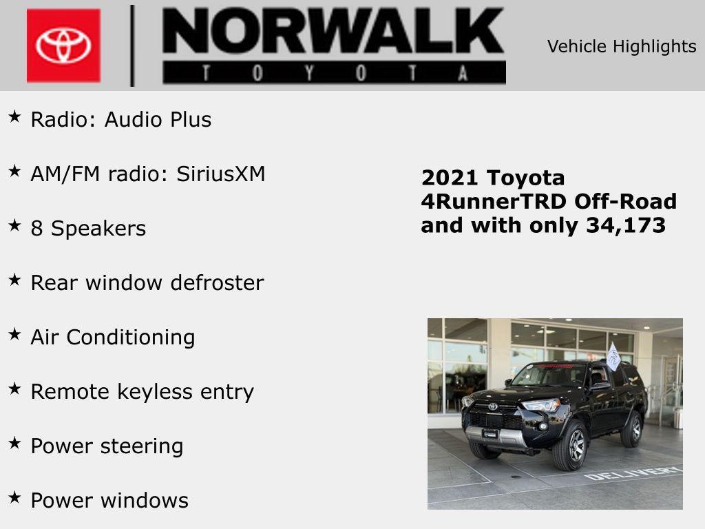 used 2021 Toyota 4Runner car, priced at $38,412