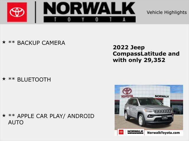 used 2022 Jeep Compass car, priced at $19,990