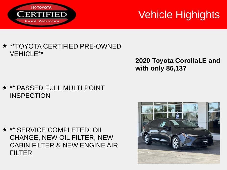 used 2020 Toyota Corolla car, priced at $107,875