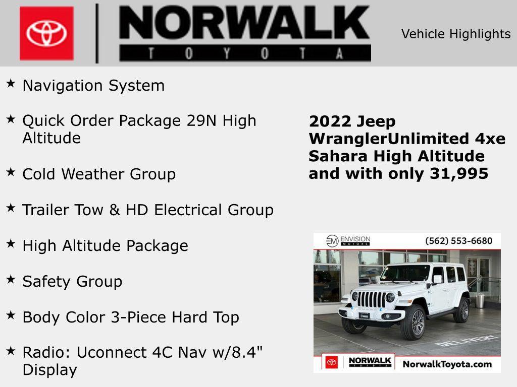 used 2022 Jeep Wrangler Unlimited 4xe car, priced at $32,537