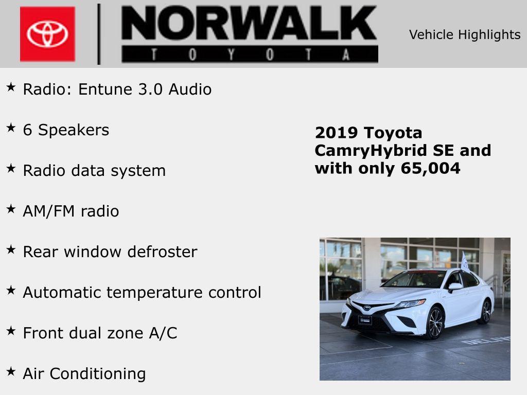 used 2019 Toyota Camry Hybrid car, priced at $21,888