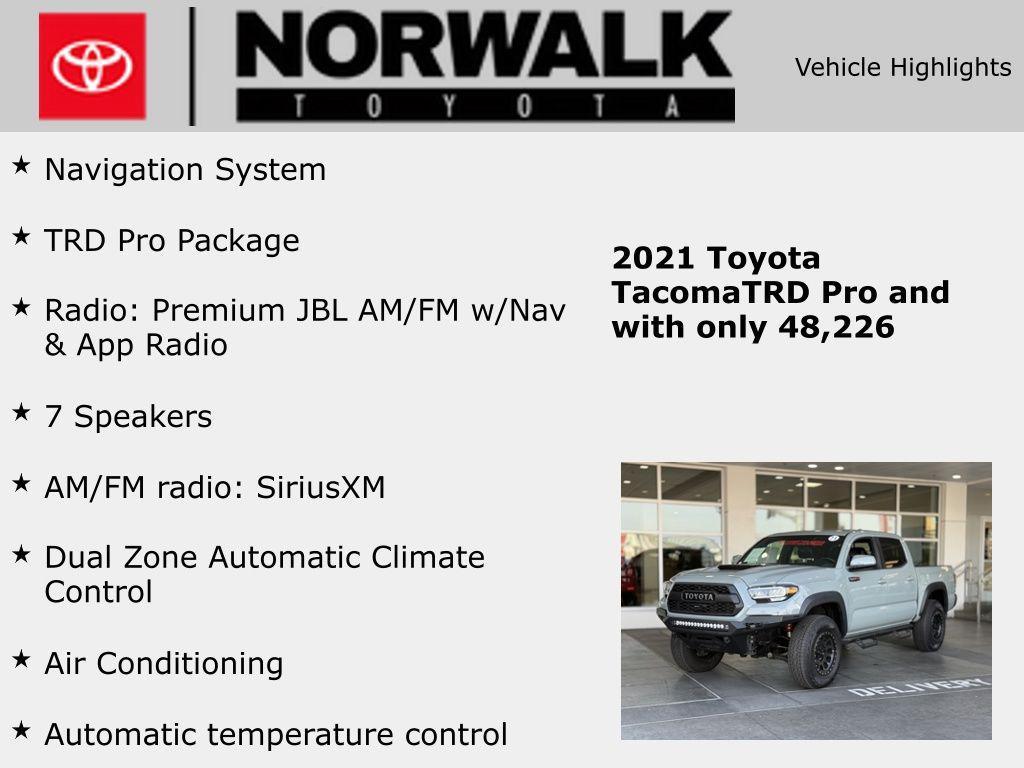used 2021 Toyota Tacoma car, priced at $42,965