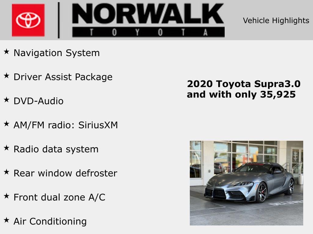 used 2020 Toyota Supra car, priced at $50,988