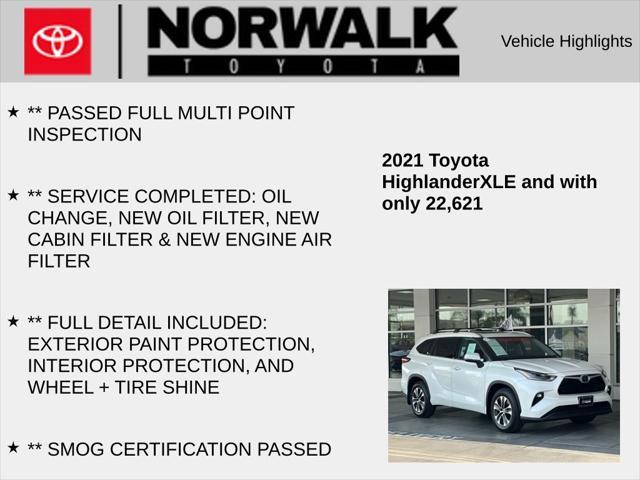 used 2021 Toyota Highlander car, priced at $37,995