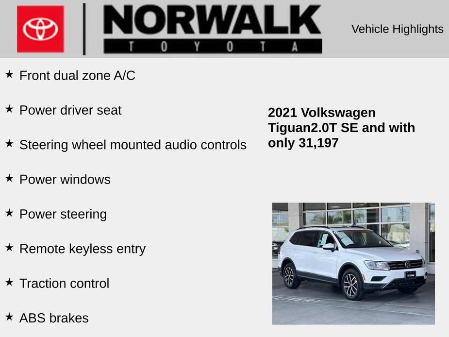 used 2021 Volkswagen Tiguan car, priced at $22,785