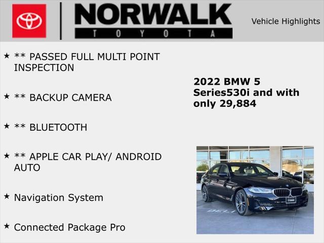 used 2022 BMW 530 car, priced at $35,270