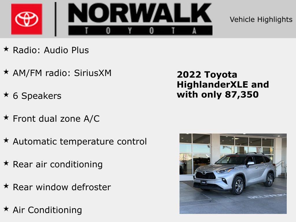 used 2022 Toyota Highlander car, priced at $28,406