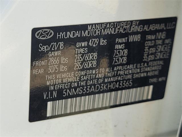 used 2019 Hyundai Santa Fe car, priced at $15,000