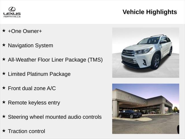 used 2019 Toyota Highlander car, priced at $31,500